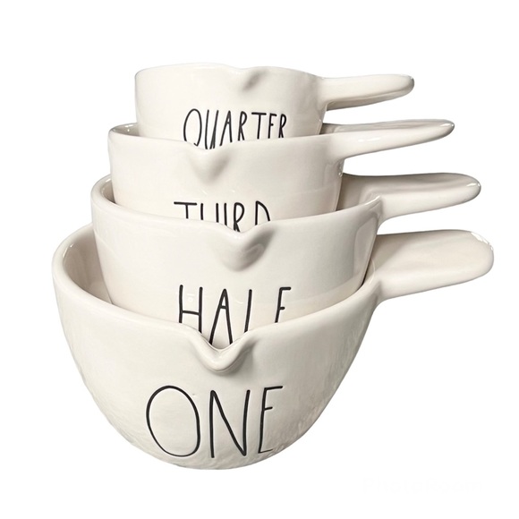 Rae Dunn | White Ceramic Measuring Cups with Handles - Picture 5 of 6